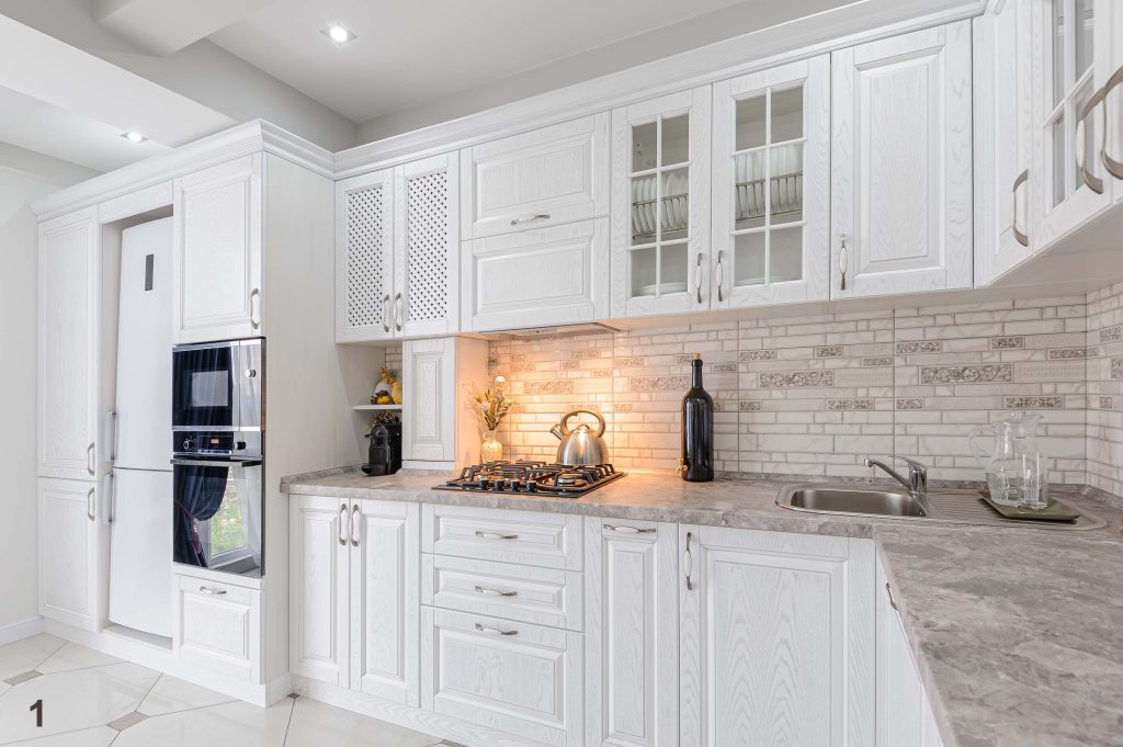 modern white wooden kitchen interior